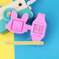 Flip Cover Silicone Electronic Children Watches Kids Lovely Rabbit Cartoon Girls Watch Boys Student Clock Reloj Infantil Saati. 