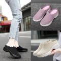Slip On Half For Boat Ladies Korean Flat Shoes women's fly woven breathable mesh shoes for Women Sneakers. 