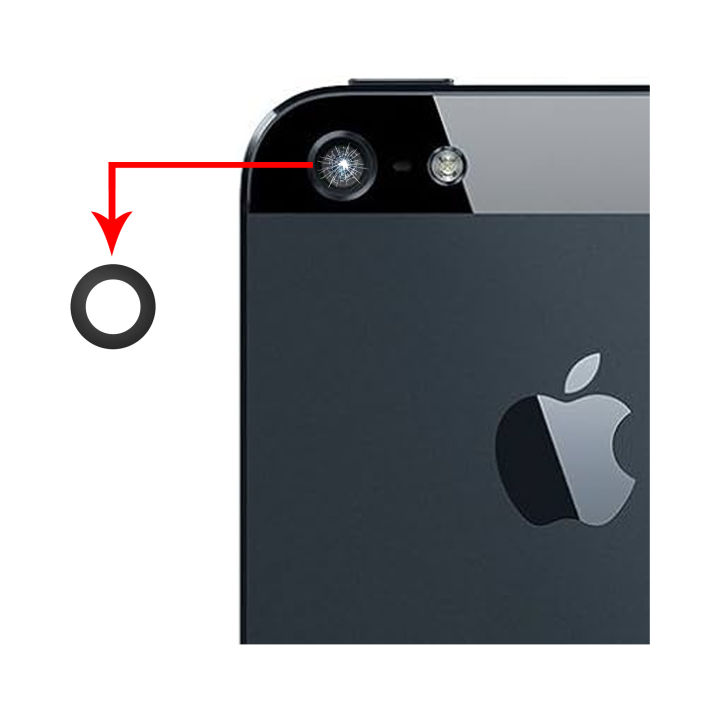 Apple iPhone 5 Camera Glass Replacement Rear Back Camera Lens For iPhone 5 - Black Burrak
