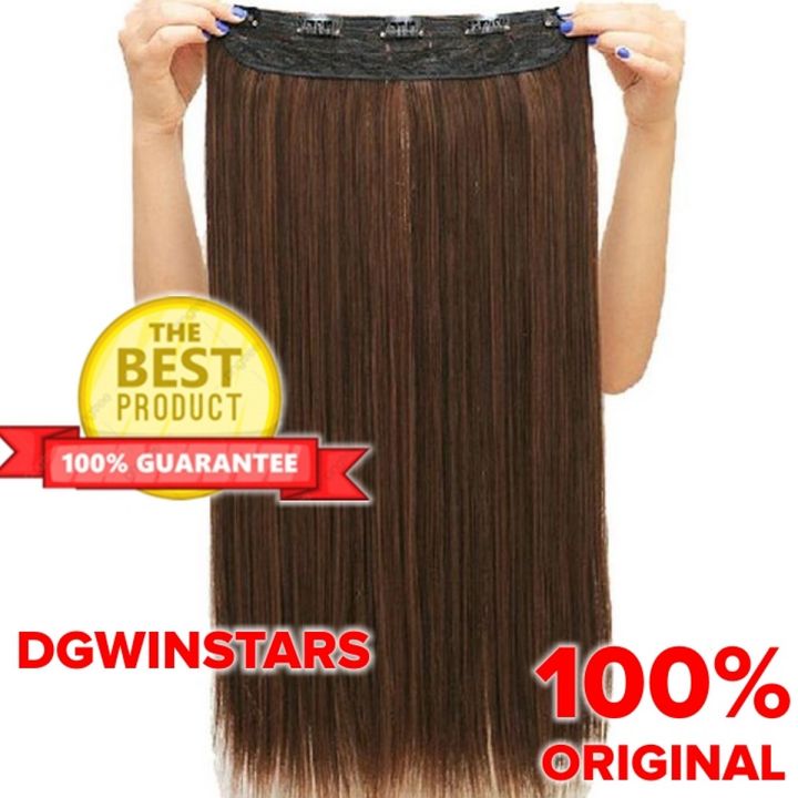 Very Long Straight Hair Extension - Dark Brown 5 Clips More Volume Premium Grade