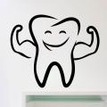 Strong Tooth Dental Clinic Sign Mark Designed Self Adhesive Wall Sticker for Dentist, doctor , Health, Tooth and Decor Lovers - Size: 2 x 1.5 Feet - Black Color. 