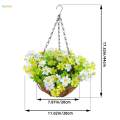 Artificial Flowers in Hanging Basket Garden Decor Bouquet for Yard Lawn. 
