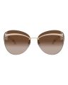 Bvlgari Sunglasses Cat Eye Metal Gold Frame Brown Gradient Lenses-BV6130-278/13-61. 