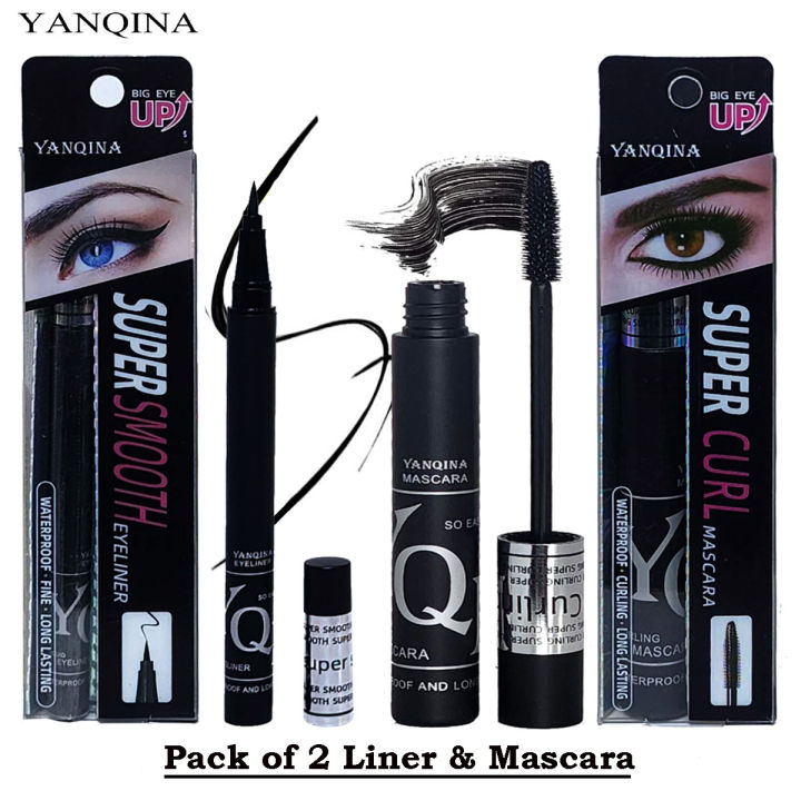 Yanqina Pack Of  2 High Quality Eyeliner & Mascara