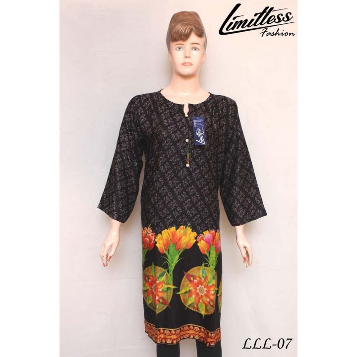 New and Latest Multicolor Printed Linen Kurti for Women