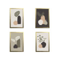 Set of 4 Trendy Design Shapes Framed Art Prints with Glass 12 x 8 Inches Wall Art Posters for Wall Decor Wall Hangings - White Frame | Ready To Hang. 