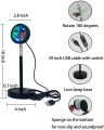 Remote Control RGB Sunset Lamp Projector 16 Colors LED Night Light - Mobile Photography Backgrounds Sunlight Lamp Accessories Kit - Rainbow Lighting Modes USB Powered -  Table Lamp For Bed Room Side Table Night Lamp For Photoshoot , Mobile Photography. 