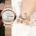 Seno Women's Watch Luxury Luminous Quartz Watch Calendar Analog WR Stainless Steel Wrist Watch. 