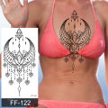henna tattoo mandala lotus flowers jewery arabic indian egyptian tattoo sleeve hand finger breast tatoo black waterproof. 