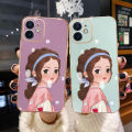 chenyyka For vivo Y20i Case Thin Side Edge Square New Design Phone Cases Cartoon Cute Girl Plating Pattern Silicone Casing Full Back Cover Camera Protection Shockproof Softcase. 