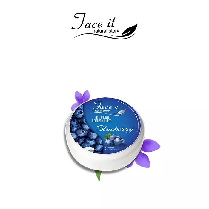 Face it Natural Story Nail Polish Remover Wipes (Blue Berry)