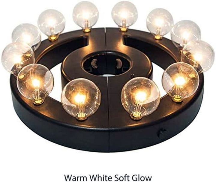 Umbrella Light, Outdoor Umbrella LED Lights Battery Operated Wireless with Remote Control, ZHONGXIN Patio Umbrella Pole Light with 12 Warm White G40 Led Bulbs, for Backyard Umbrellas or Camping Tent …