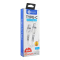 TY-15 66W High Quality Type-C to Type-C Charging and Data Cable | 1m Fast Charge & Data Transfer | Universal Compatibility | 3A Current | Durable & Efficient. 