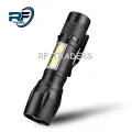 Mini USB Rechargeable Flashlight Torch Zoom Lamp. 