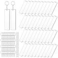 120 Pieces Rectangle Acrylic Key Chain Blank Transparent Acrylic KeyChain Blank. 