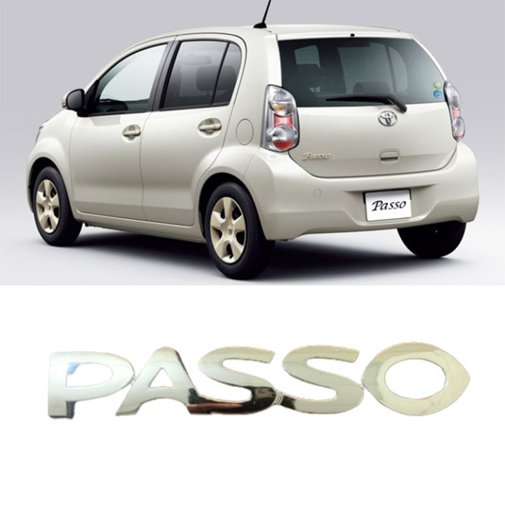 PACK OF 1 TOYOTA PASSO MONOGRAM PLASTIC CHROME EMBLEM