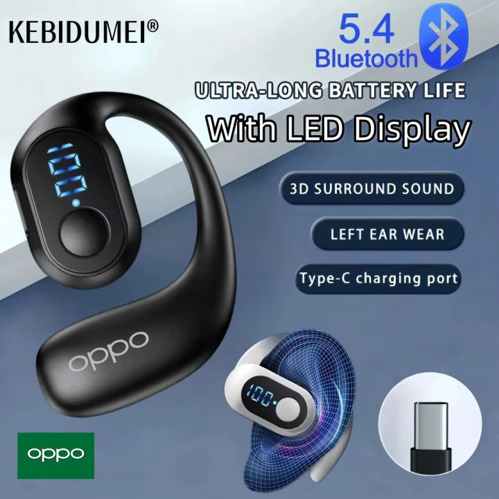 100% Quality+COD OPPO-F1 Pro Wireless Bluetooth 5.3 Earphone Single Ear Earplugs Ultra Long Battery Life Business Sports Headphones Earbuds With Microphone