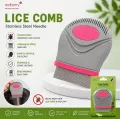 Premium Stainless Steel Lice & Nit Removal Comb, Fine Tooth Head Lice Comb with Comfortable Ergonomic Handle, Reusable Washable Hair Cleaning Tool for Children and Adults, Safe, Portable, Durable and Easy to Clean Design. 