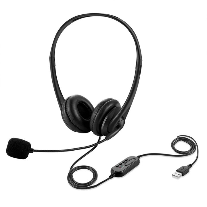 Amazon hot usb Headset Computer Headset Microphone Network Class Training Customer Service Office Business Telephone Headset