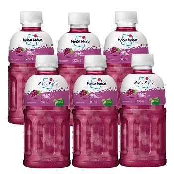Mogu Mogu Grape Flavored Drink With Natta De Coco, 320 ml  (Pack Of 6)