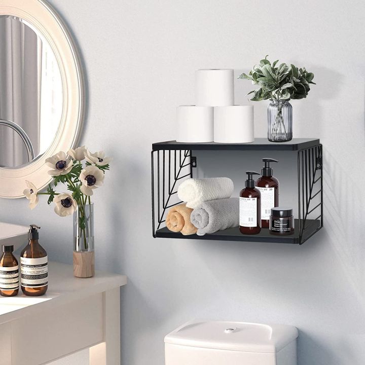 DHUDHI%20Floating%20Nightstand%20Modern%20Black%20Wall%20Mounted%20Nightstand%202-Tier%20Floating%20Wall%20Shelf%20Floating%20Shelves%20for%20Wall%20in%20Bedroom,%20Living%20Room,%20Bathroom,%20Kitchen,%20Office,%20(1%20Pcs)%20-%20Image%205