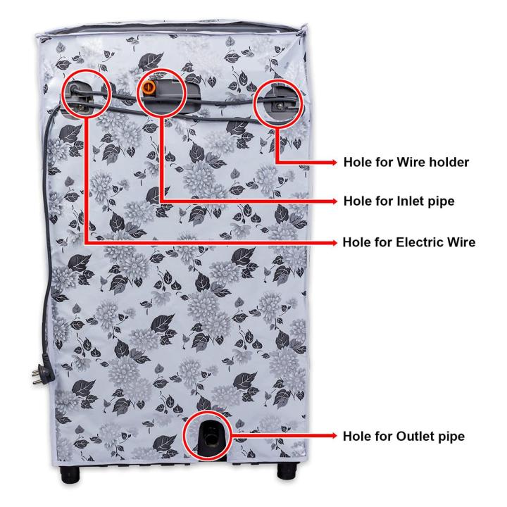 Classic® LG Top Load Washing Machine Cover Suitable For 6 kg, 6.2 Kg, 6.5 Kg, 7 Kg (56cms X 56cms X 85cms) Half White & Grey