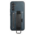 Applicable to Samsung A54a53 Card Phone Case A13 Back Cover A04S/14/24/34 Wrist Business Color Matching Leather Case. 