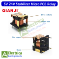 Best Quality Qianji 5 Pin 5v 24v Stabilizer Micro P C B Relay 7a jqc-3f( t73) By Electrica. 