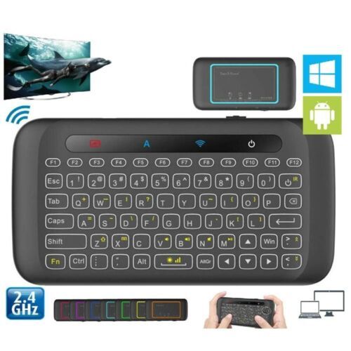 H20 2.4GHz Wireless Keyboard Backlight Air Mouse Remote Controller Touchpad