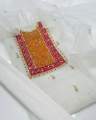 MSJ Fabrics 3 Piece Unstitched Suit For Girls – Organza Shit & Dupatta With Kataan Silk Trouser. 