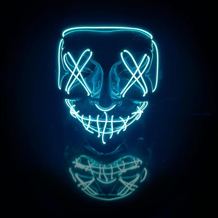 Douyin same v for vendetta LED scary full face mask Halloween glowing grimace horror graffiti party