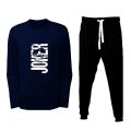 Joker Printed T shirt And Plain Trouser Cotton Full Sleeves Round Neck Sports Wear Tracksuit For Men. 