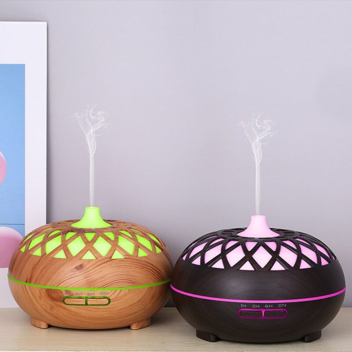 500ML Wood Grain Aroma Diffuser / Humidifier / Essential Oil Diffuser / Air Purifier - Color Changing LED Lights