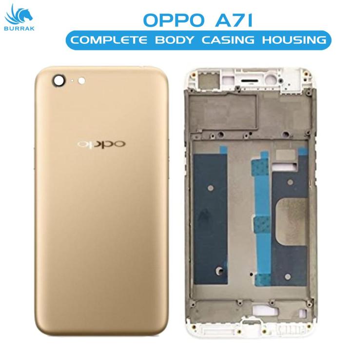Oppo A71 Housing Middle Frame With Side Button and Camera Lens Complete Body Casing Replacement For A71 - Golden