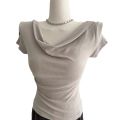 Modal Han ins summer temperament is versatile, showing the chest, swinging collar design, slim fit, and underwear with a base shirt. 