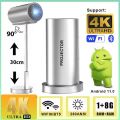 Android Projector TS-3 TS-6 native 720P 2GB/16GB Support 4K WiFi6 BT 90°Adjust Stand Height Adjustable Dustproof. 