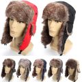Mens Women Unisex Warm Trapper Aviator Trooper Earflap Winter Flaps Ski Hat New Hats Russian Ski Hat Faux Fur Hats. 