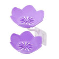Double Layer Flower Shaped Soap Tray Removable Soap Dish Non- Slip Storage Self- Adhesive Bathroom Accessories. 