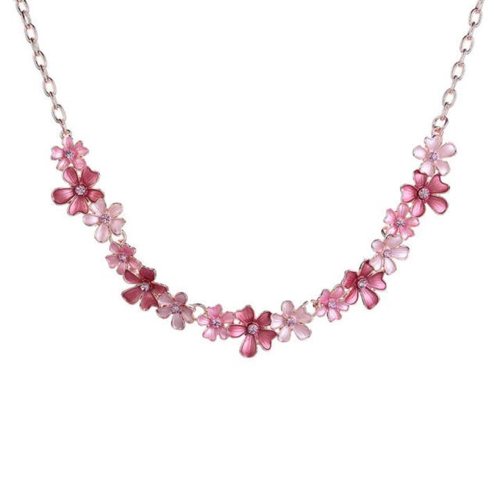 Cring Coco Necklace for Party Wedding Women's Trendy Zinc Alloy Flower Choker Chain Statement Necklaces Silver Color Jewelry