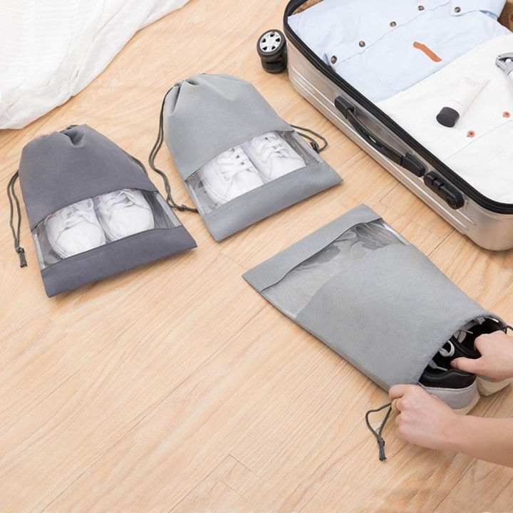 Travel%20Shoe%20Bag%20With%20Clear%20Window%20Non-Woven%20With%20PVC%20Bag%20-%20Image%203