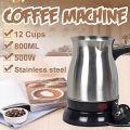 Stainless Steel Electric Turkish Coffee Maker Machine, Electric Coffee Pot - 800ml Espresso Maker Tea Moka Pot Coffee Maker Tea Kettle. 