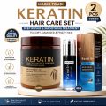 Keratin Hair Serum 80ml + Keratin Hair Mask 500ml  2 Pcs Hair Care Set  Deep Repair & Smoothening for Dry & Damaged Hair. 