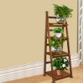 4 Tier Wooden Ladder Folding Book Shelf Stand Plant Flower Display Shelving Rack. 