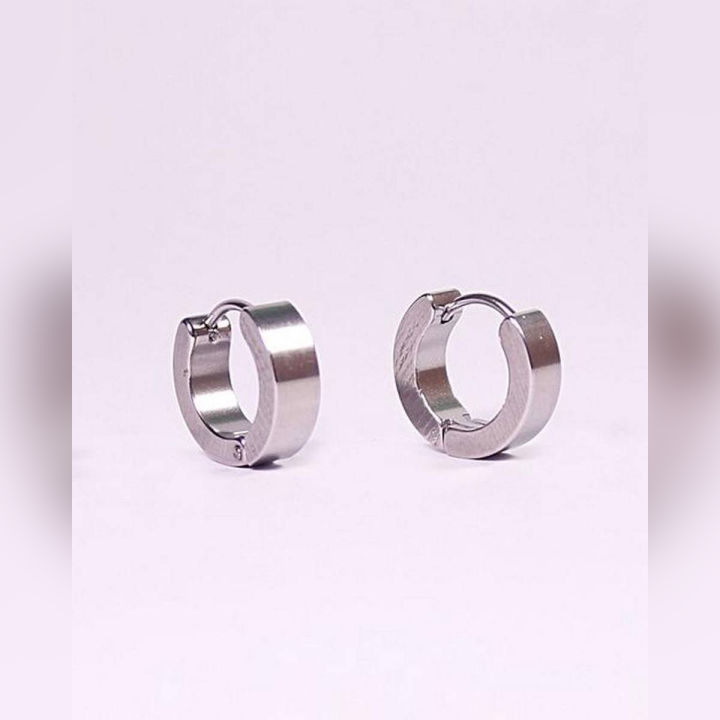 Silver Stainless Steel Earring Unisex