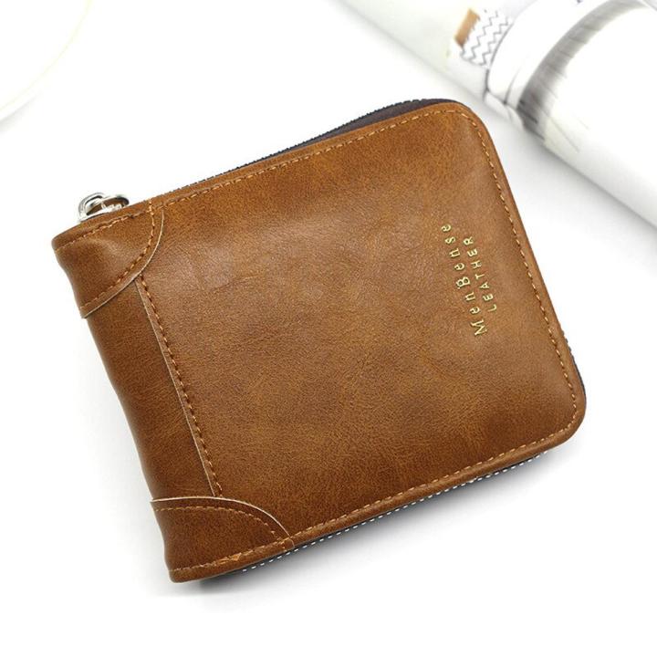 Zipper Leather Wallet Filed Design Big Capacity For Men Pocket Bag Card Holders Cash Carrier Cuero Carteira Masculina Type