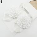 New 2Pc Baby Infant Toddler Girl Ribbon Flower Barefoot andal ock Toe hoe. 