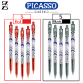 Picasso Oria Pen - Ballpoint - Pack of 10 Pen Box - Ball Pen - School Stationery - Office Stationery - Blue Pen - Red Pen - Black Pen - Zahabia Stationery. 
