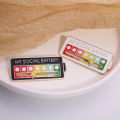 Social Mood Brooch Interactive Mood Social Battery Enamel Pins for Women. 