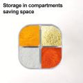 4in1 Salt , Pepper , Chilli , Masala Jar with Lid Airtight - Multi-Compartment Spice Organizer for BBQ & Outdoor Cooking, Durable Material. 