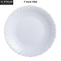6 Pcs Opal Glass Marble Flat Plate 7 Inch- Desert Plates- In Different Prints. 